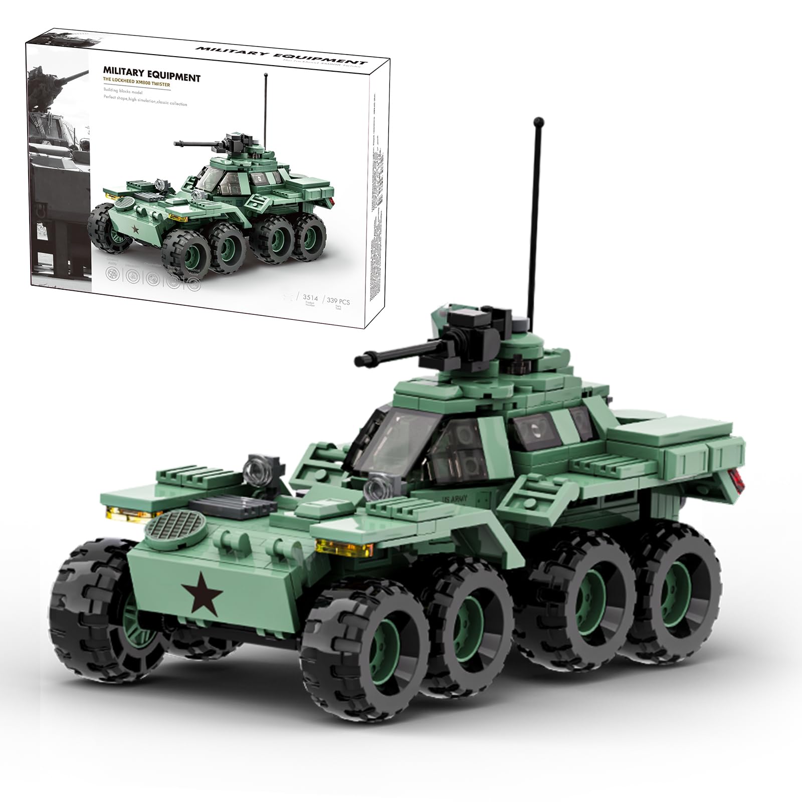 MEIEST Military Vehicle Building Blocks Sets,Armored Model Brick Set Highly Detailed Set for Military Enthusiast, Teens and Adults (THE LOCKHEED XM808 TWISTER) — image 1