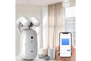 Eseesmart Smart Automatic Curtain Opener - Curtain Opener Electronic, Remote Control with App/Timer/Voice, Automatic Light Sensor, Add Gateways, for Google Alexa, No Remote