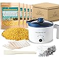 Beeswax Candle Making Kit with Electric Wax Melter for Adult, 5lbs Beeswax for Candle Making and DIY Art&Craft, Including Wax Melting Pot, Wax, Cotton Wick, Wick Stickers