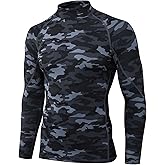 Men's Turtleneck Compression Shirts Long Sleeve Mock Thermal Base Layer Cold Weather Workout Sports Undershirts Active Top