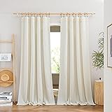 NICETOWN Linen Semi Sheer Curtains 84 inch Length 2