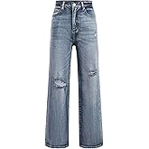 Women's High Waisted Wide Leg Jeans Stretch Baggy Boyfriend Denim Pants Loose Fit Casual Trousers Flattering Mom Jeans