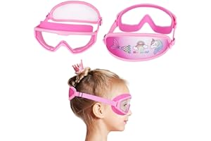 RUIGAO Kids Swim Goggles Age 3-8, Toddler Goggles No Hair Pull,Child Swimming Mask Fabric Strap