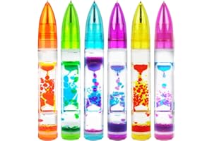 YANZHE Liquid Motion Bubbler Sensory Toy Pen, Colorful Liquid Timer Pens Great for Stress and Anxiety Relief,Sand Timer for Kids and Adults(6 Pack)