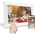 Frameo 10.1 Inch WiFi Digital Picture Frame,Photo Frame Electronic with 32GB Storage & SD Slot, IPS Touch Screen with Auto-Rotate, Remote Photo/Video Sharing via App,Gifts for Mom/Grandparents(White)