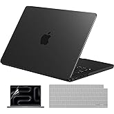EooCoo Case Compatible with MacBook Pro 14 inch 2026-2021 M5-M1 Pro/Max Chip, Official Color-Matched, Anti-Mar Armor, Frosted Hard Shell Cases with Keyboard Cover, Screen Protector - Matte Space Black