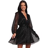 Petal & Pup Womens Zhara Long Sleeve Mini Dress - Black