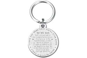 BAZLJY Inspirational Son Keychain - To My Son Gifts from Mom Dad - Son Graduation Gifts - Unique Gifts for Son Birthday Christmas Back to School