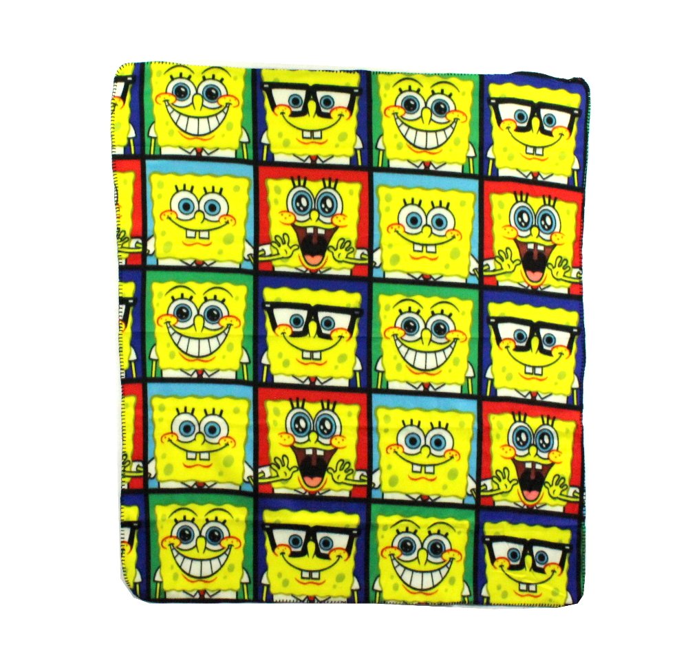 SpongeBob Window Collage Repeater Fleece Character Blanket 50 x 60 inches