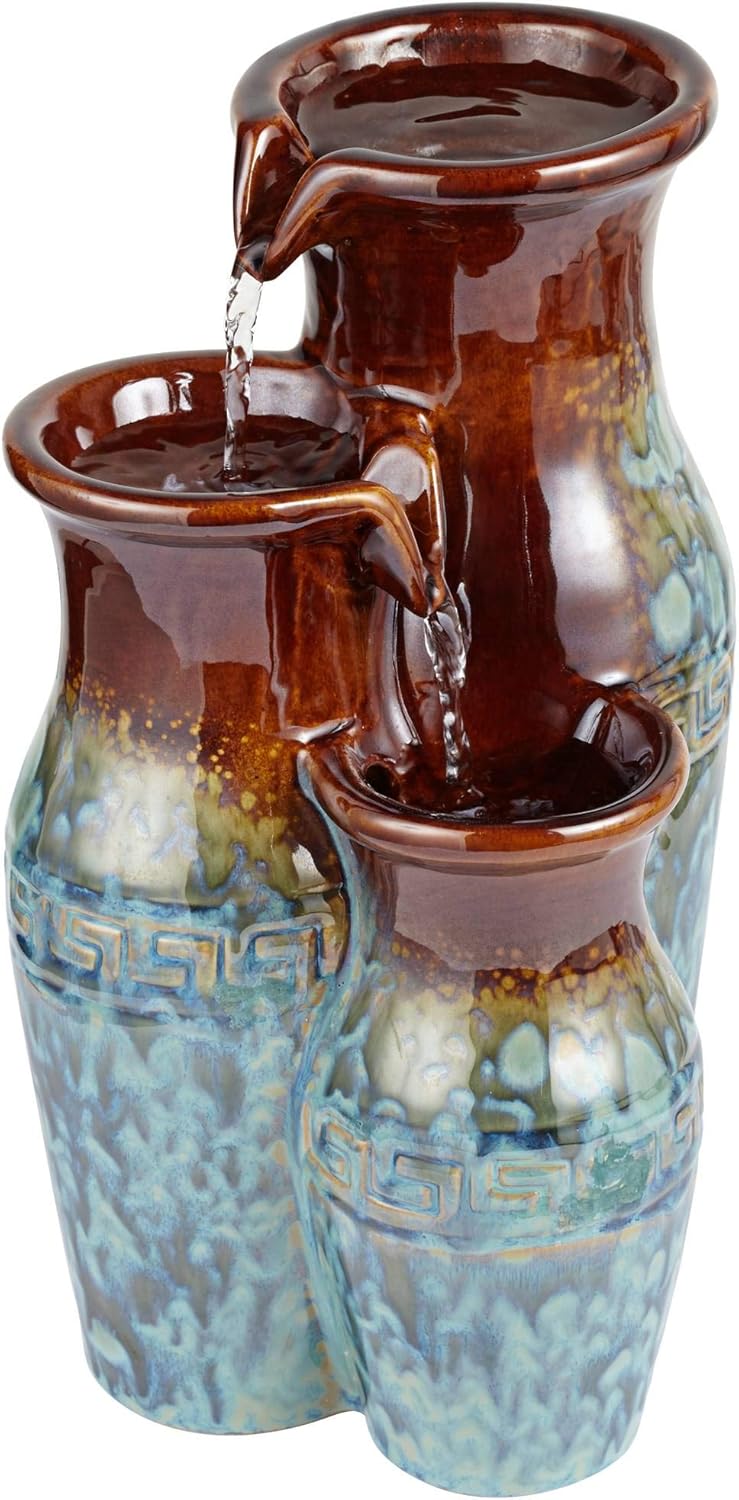 John Timberland Mediterranean Jar Zen Indoor Table-Top Water Fountain 11 1/2" High Cascading for Table Desk Office Home Bedroom: Home & Kitchen