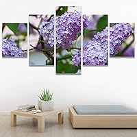 SIGNWIN 5 Panel Canvas Wall Art Modern Art Bouquet Colorful Decorative Elements Floral Multicolor Photography for Home Decorations Ready to Hang - 60