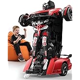 Veeniix V992 1:14 Scale 2-in-1 Transform RC Robot Car Toy, Red | Gesture Sensing &amp; Auto Deformation, LED Lights &amp; Sound, 2 Batteries 60 Min Play, Durable ABS, Gift for Kids Ages 6+