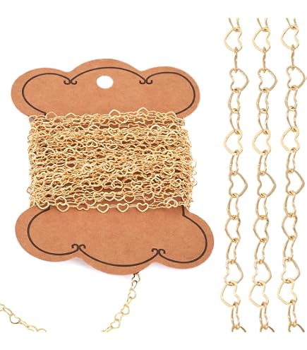 HQdeal 39.4 Pieds Chaine Bijoux Creation 2 * 3mm Chainette de Collier en Fer avec 100 Anneaux de