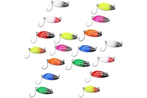 LEZUAN Trout Spoon Set 1.3in-1/9oz Colorful Lures With Single Hook Hard Baits Fishing Spoons for Salmon Perch Pike Fishing