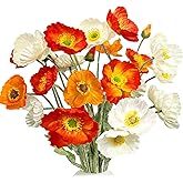 GemJelry Artificial Flowers 6Pcs Artificial Poppy Silk Flowers with Stems Faux Poppy Flowers Bulk Fake Flowers for Wedding Home Party Table Indoor Outdoor Decor