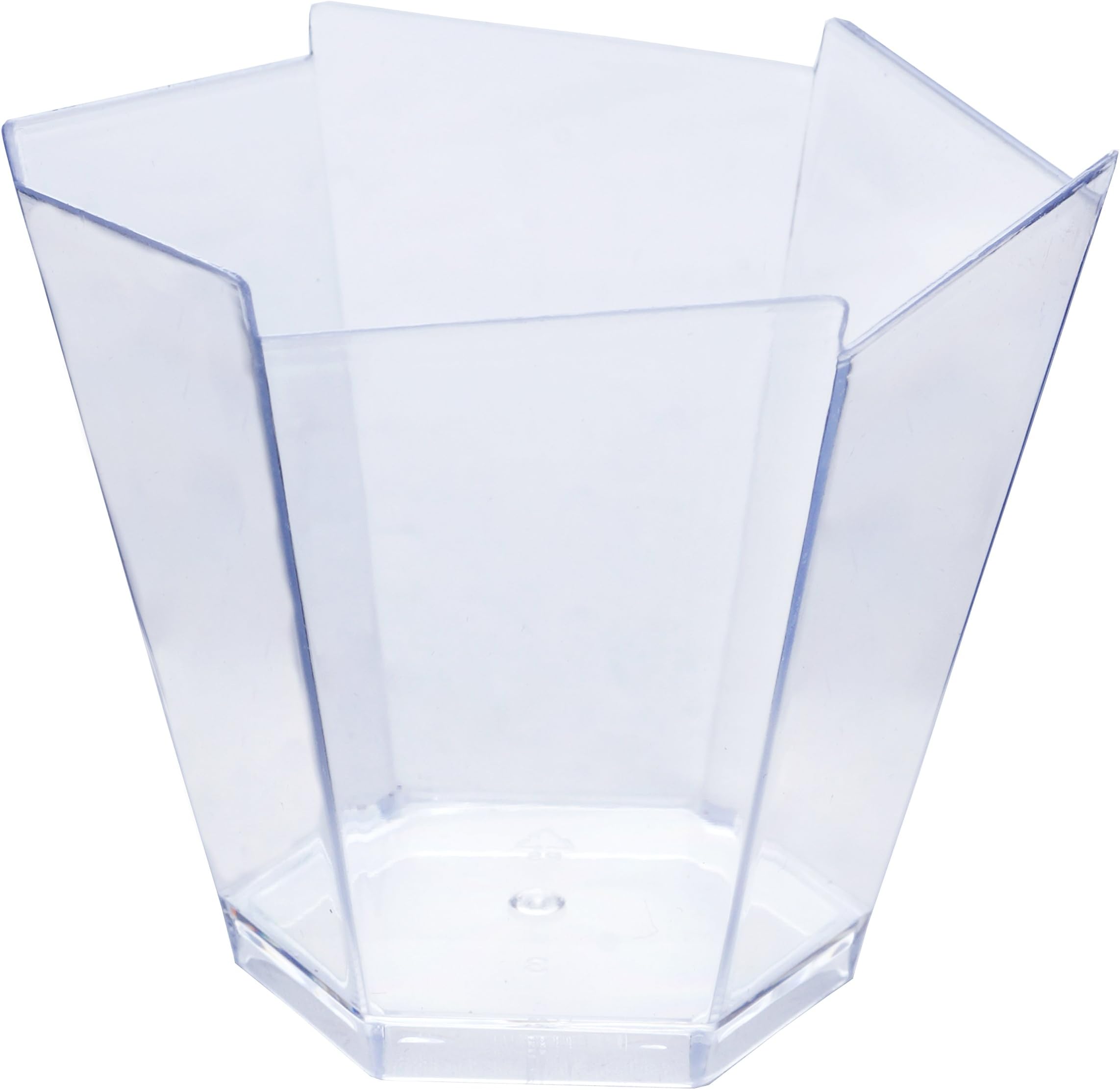Tableclothsfactory 60 Pcs - Clear Waved Hexagon 3oz Disposable Plastic Dessert Cup
