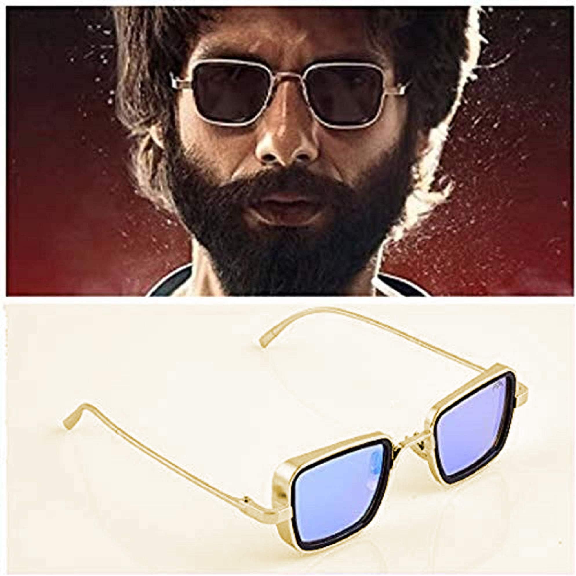 GAINX Square Metal Body Kabir Singh Sunglass for Men & Boy