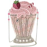Mary Frances Shake It Up Beaded Milkshake Crossbody Novelty Handbag, Pink