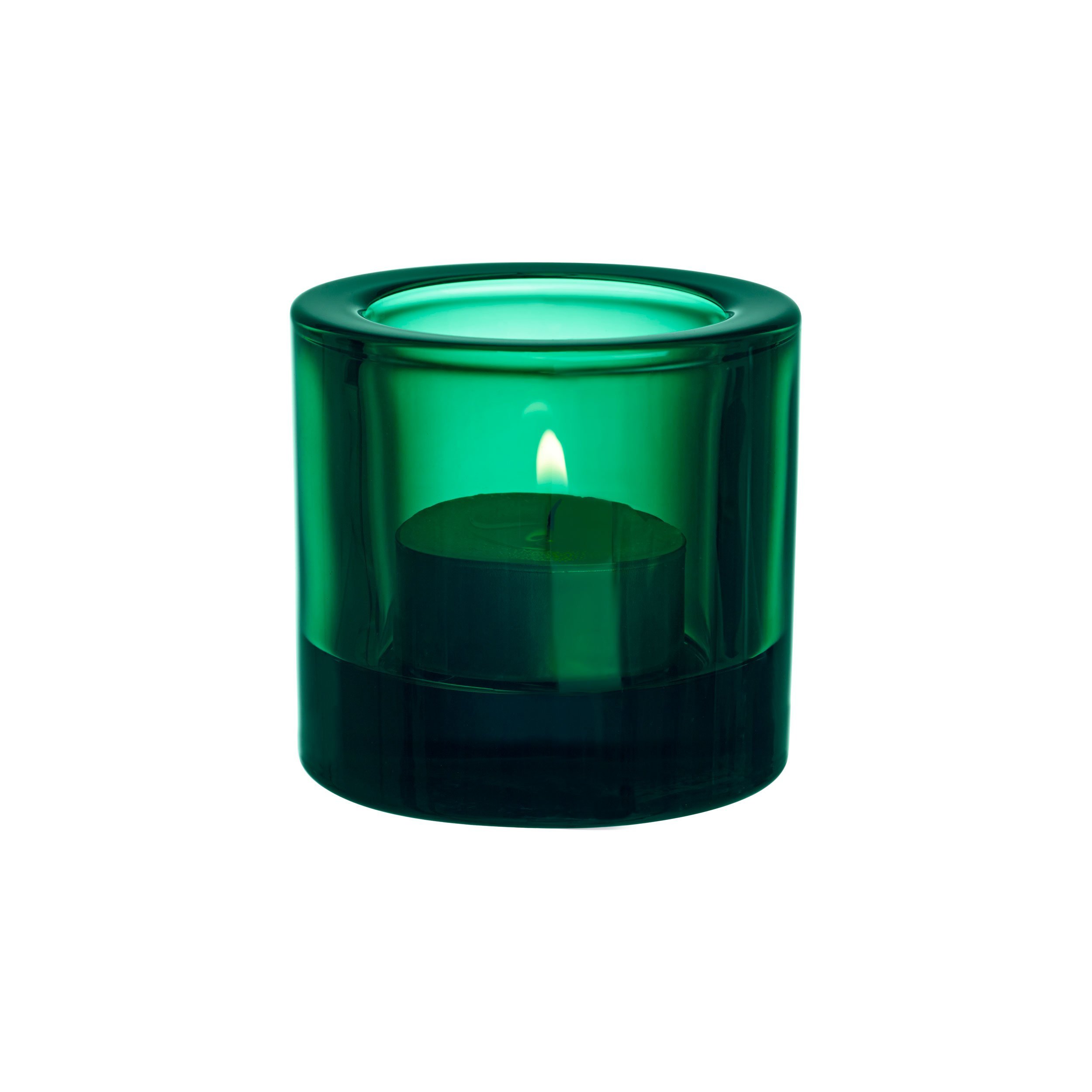 Iittala Kivi, Emerald, 6 x 6 x 7 cm Glass Tealight Holder