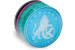 KONLLEN Pool Cue Tips 9 Layers Rainbow Billiards Tip (Hardness SX/SS/S/M/MH/H) (Size 11mm/14mm) Pool Cue Tip with Clear Billi