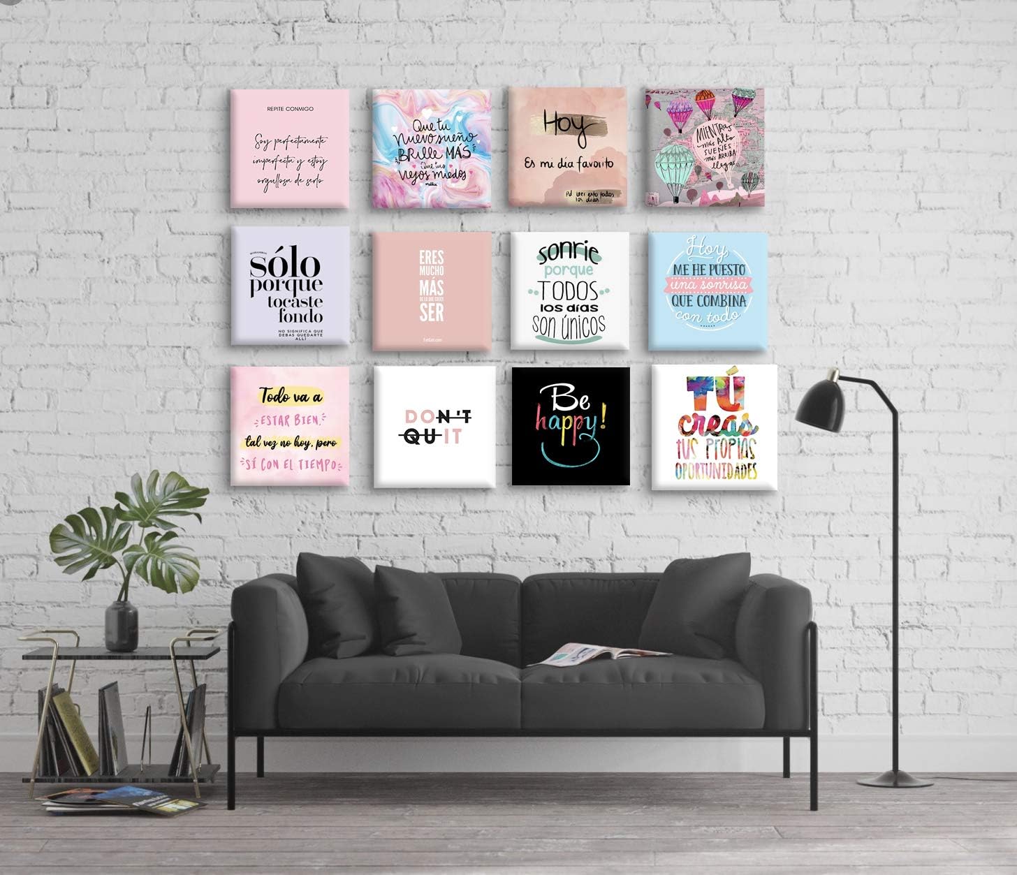 Set de 12 Cuadros Decorativos Frases motivadoras