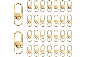 Oslynia 30 Pcs Keychain Clips, Small Lobster Claw Clasp with Swivel Hooks, 1.3 inch Metal Key Chain Clip, Key Ring Clip for K