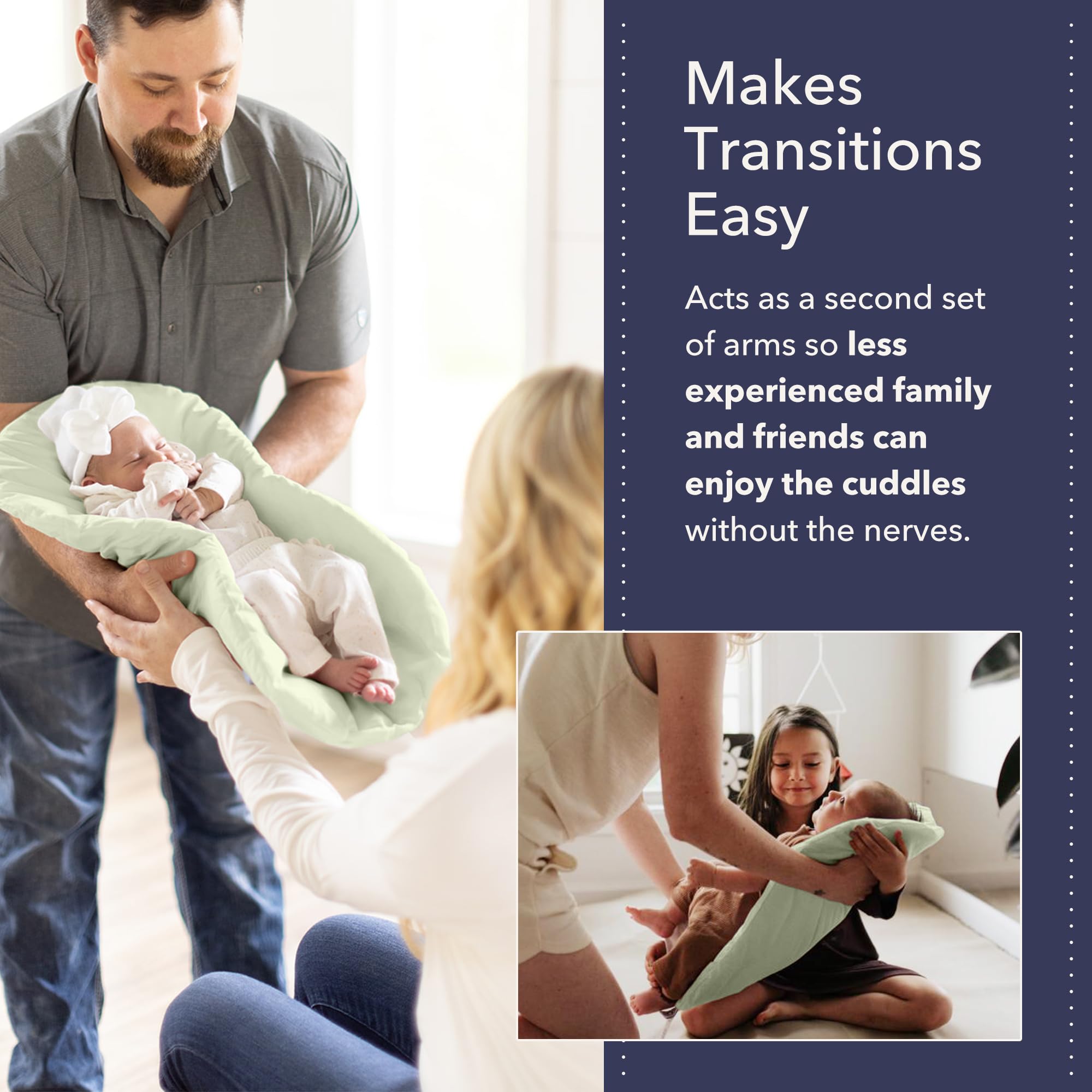 Montessori Baby Topponcino | Multifunctional Authentic Montessori Design | Simple Newborn Holding & Feeding Baby Support Pillow | Clean Infant Tummy Time Mat (Original, Sage Green)