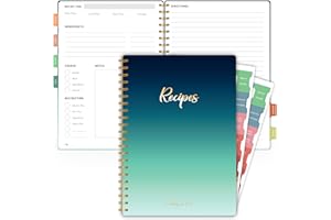 MEDOLOVE Recipe Book to Write in Your Own Recipes, Recipe Journal, Blank Cookbook, 5.5" x 8.5", Recipe Notebook to Organize Your Recipes for Kitchen - Blue