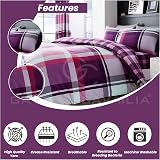 GC GAVENO CAVAILIA Checkered Duvet Cover Set 3 Pieces Purple Double view 3