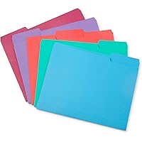 Blue Summit Supplies Gem Tone File Folders, 1/3 Cut Tab, Letter Size, Assorted Colors, Great for Organizing and Easy File Sto