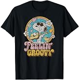 Peanuts Feelin' Groovy Snoopy and Woodstock Funny Graphic Tees T Shirts