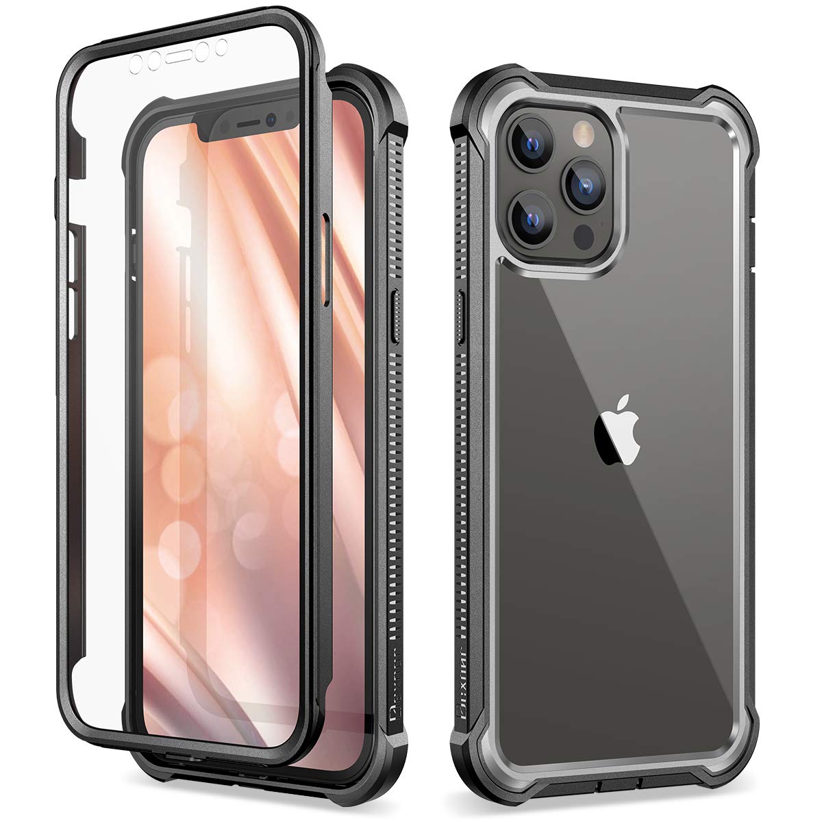 Dexnor Case Compatible with Iphone 12 Pro Max 6.7 Inch, 360 Degree Full Body Shockproof Front and Back Protective Cover with Built-in Screen Protector - Black — image 1
