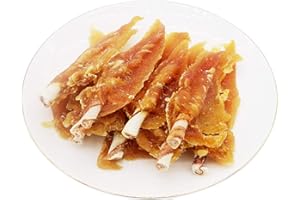 Pawant Chicken Jerky with Twist Rawhide Sticks Puppy Training Snacks Dog Chews Treats 0.5lb/227g