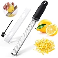 OKJUNY Lemon Zester & Cheese Grater Hand Grater with Stainless Steel Blade for Parmesan Cheese Lemon, Ginger, Garlic…