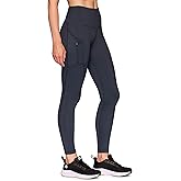 RBX Women's Fleece Lined Leggings with Pockets, Cold Weather Full Length Running Tights Yoga Pants with Zipper Pocket