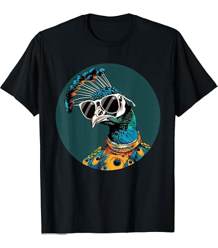 Amazon.com: Vintage Peacock Feather Print T Shirt T-Shirt