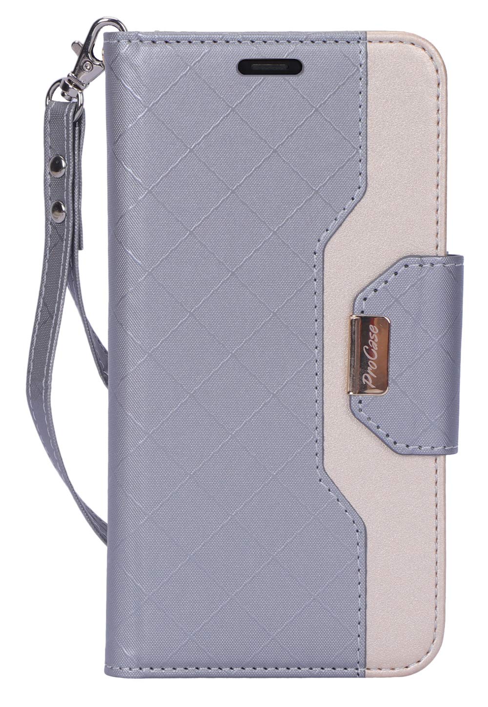 ProCase iPhone 11 Pro Wallet Case Flip Cover for Women, Premium Card Case with Mirror Wristlet, Protective PU Leather Case for 5.8 inch iPhone 11 Pro (2019 Release) –Grey — image 1