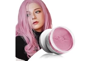 ZENTANMEI Pink Temporary Hair Color Wax 7.06 Oz, Hair Pomades Hairstyle Wax, Instant Hairstyle Clay Mud Hair Coloring Cream for Birthday, Party, Cosplay, Diy, Children'S Day, Halloween, Christmas (Pink)
