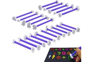 GEOCCI Flower Petal Tools for Dot Painting，40 Petal Shapes Dotting Tool，Mandala Dot Art Tools for Rocks，Embosssing Tools for Painting Dots (Shape C)