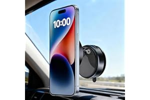 Magnetic Car Phone Mount with Strong Suction – 360° Adjustable Holder for All MagSafe & Magnetic Smartphones