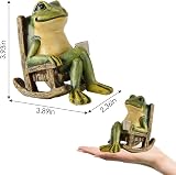 Johiux Frog Garden Ornament Solar LED Outdoor Statue Gnome Fairy Decor view 2