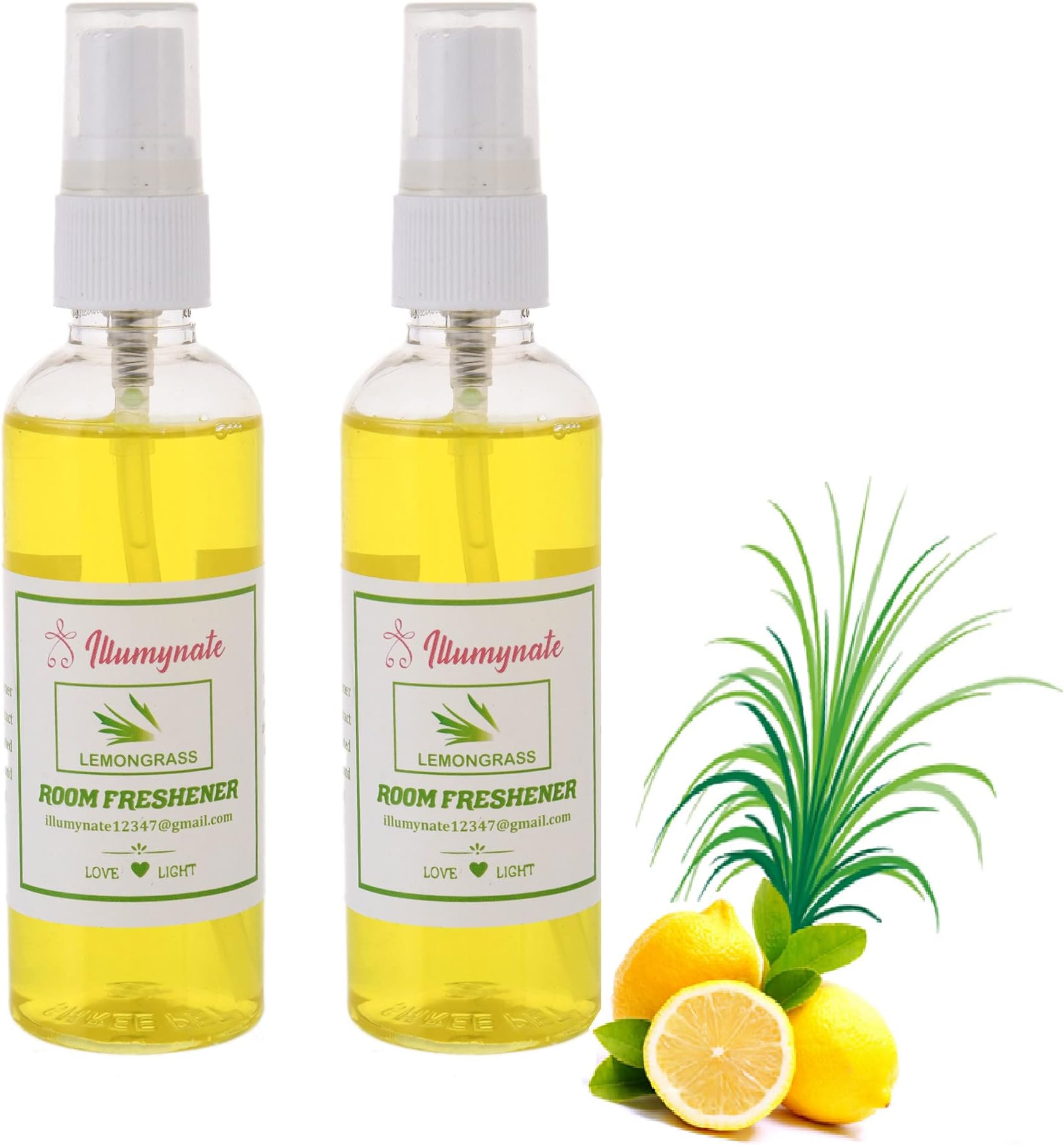 Illumynate Room freshener Spray Room Spray Kitchen Bathroom Car Living Area Office Cabin workspace Bedroom Lemon Grass ( Pack of 2 )