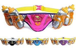 247 Viz Hydration Running Belt - Fits iPhone 8, X and Similar Sized Phones - with 4 BPA Free Water Bottles & Runners Reflecti