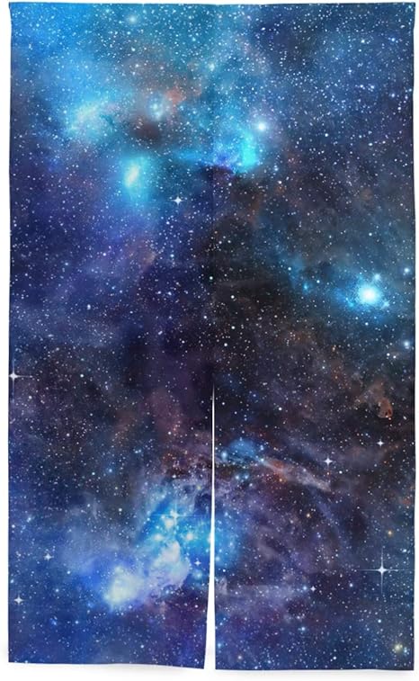 Amazon Masai のれん おしゃれ 目隠し 突っ張り棒付き 宇宙 星柄 星空 86 143cm のれん オンライン通販