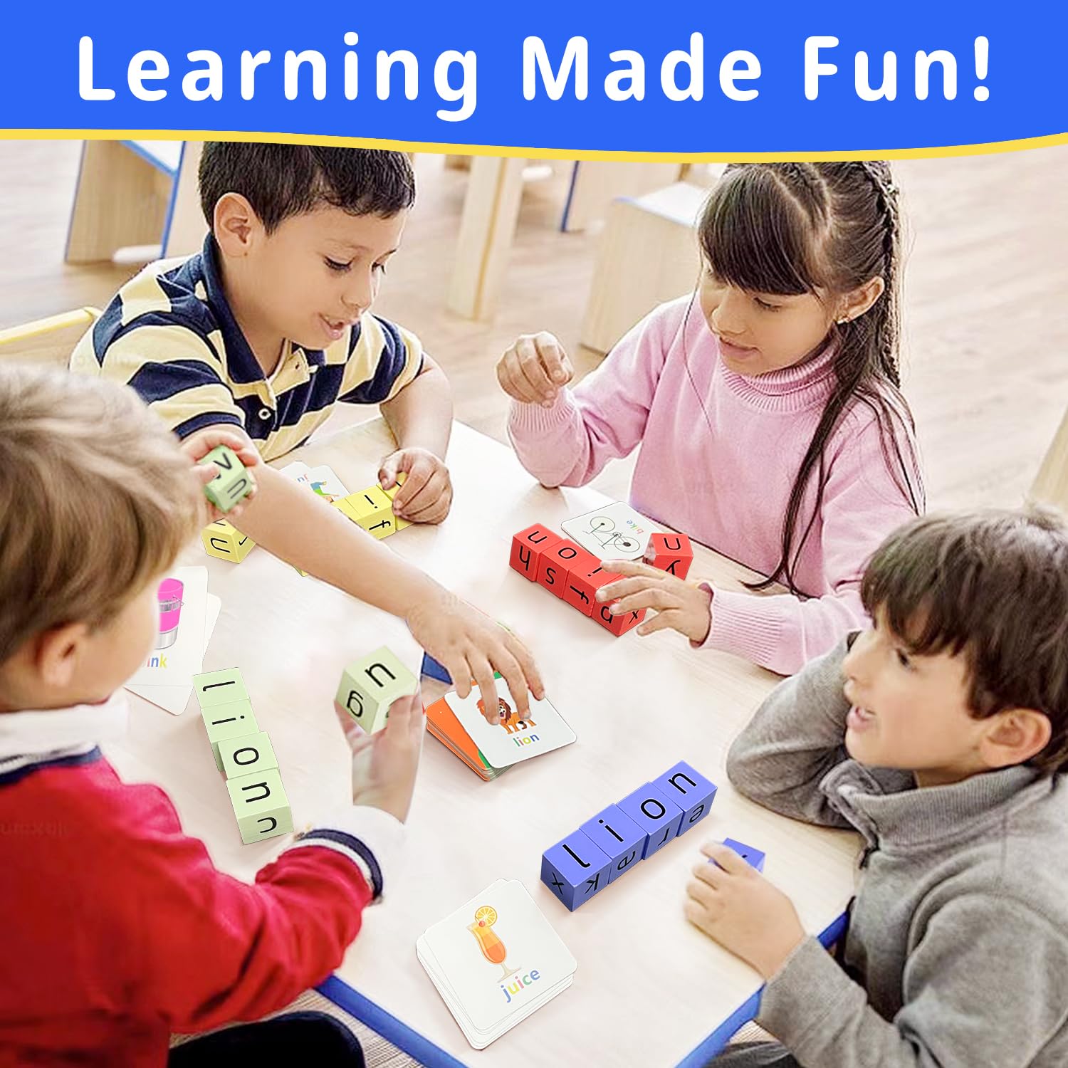 Mua UPJAYEEK Wooden Blocks Spelling Game, Matching Letter Game for Kids ...