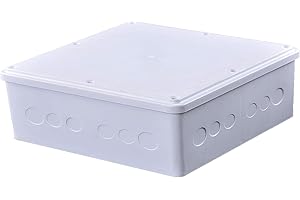 DJC Supply Co. 9"x9"x3" Weather & Dust Proof PVC Plastic Junction Conduit Box 3/4" & 1" Holes