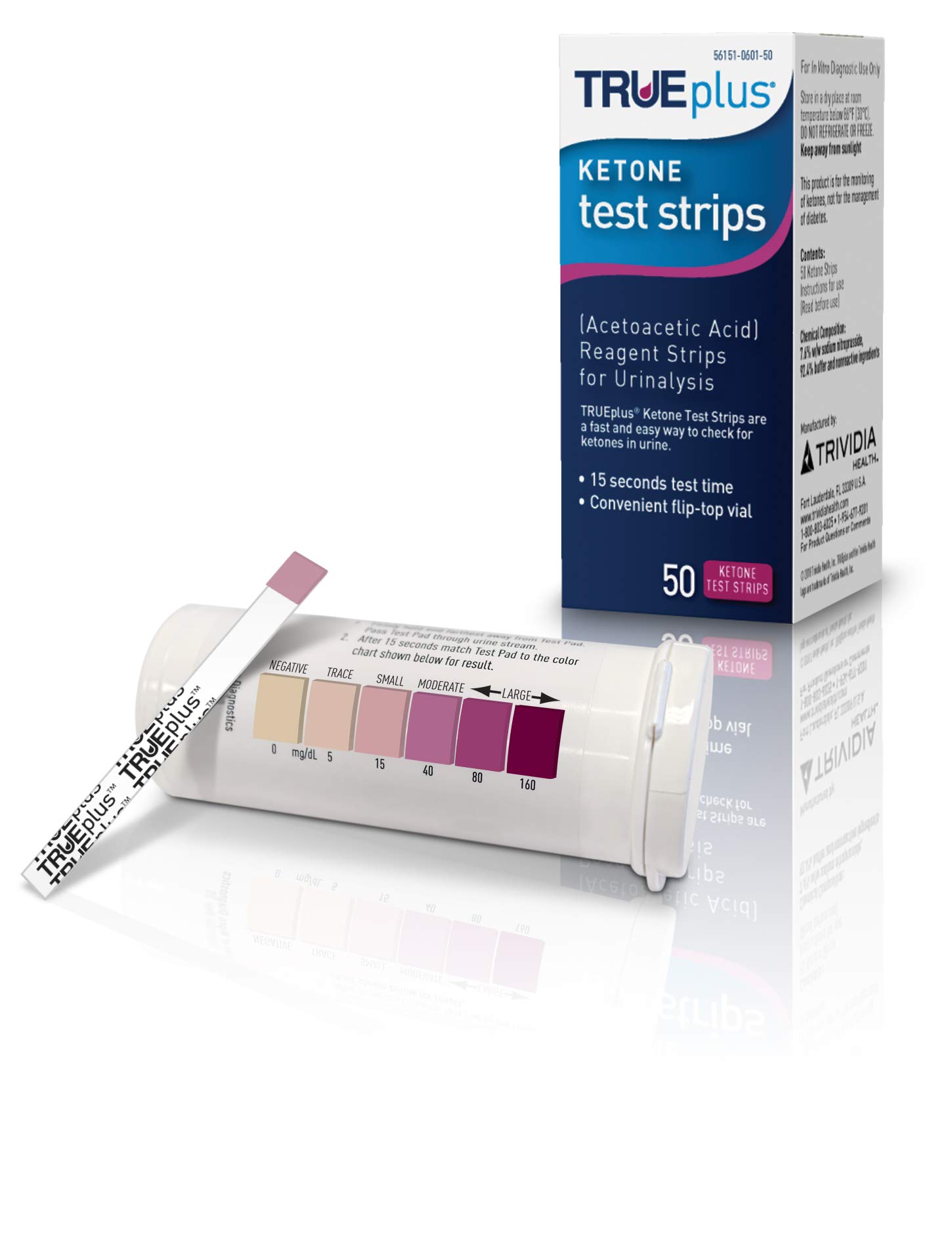 TRUEplus® Ketone Test Strips Made in USAUrinalysis Test Sticks (50