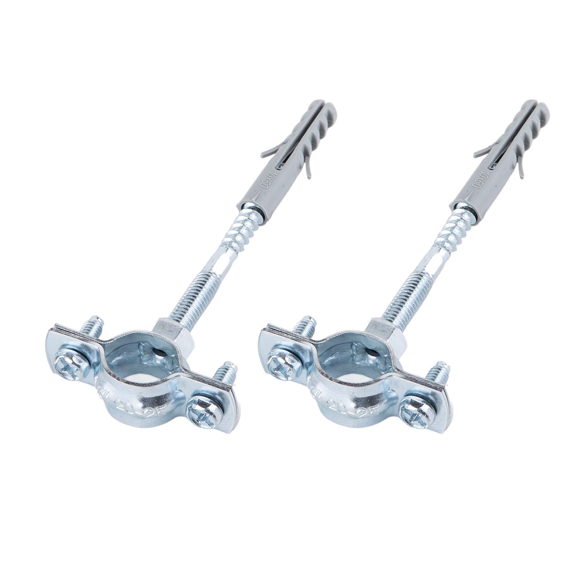 (Pack of 2 pcs) Metal Pipe Brackets Clips Clamps for Ø 20-25 mm Pipes (2)