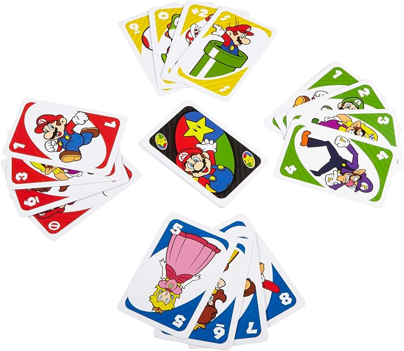UNO Super Mario Gioco di Carte, 7+ anni, 2-10 giocatori