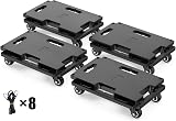 SOLEJAZZ Mobile Dolly Connectable 440 LBS Capacity 4-Wheel Heavy Duty Luggage
